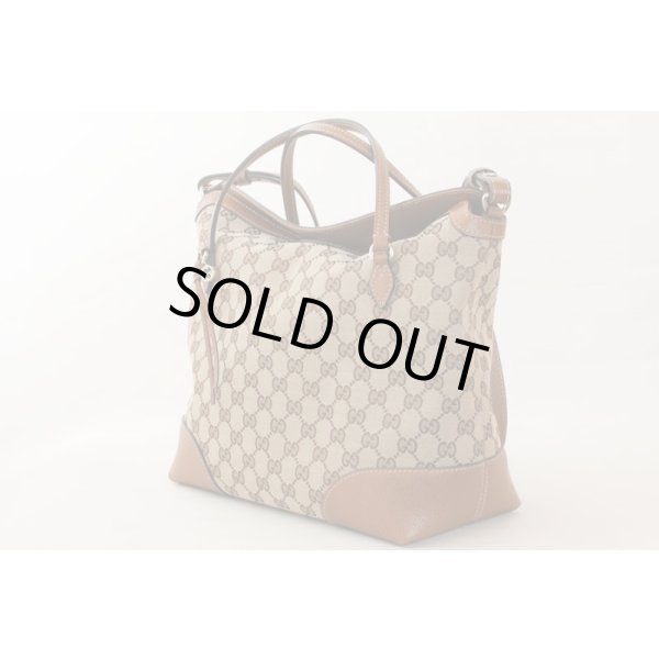 グッチ　BREE トートバック 353120 520981 ベージュ／ブラウン　サイド