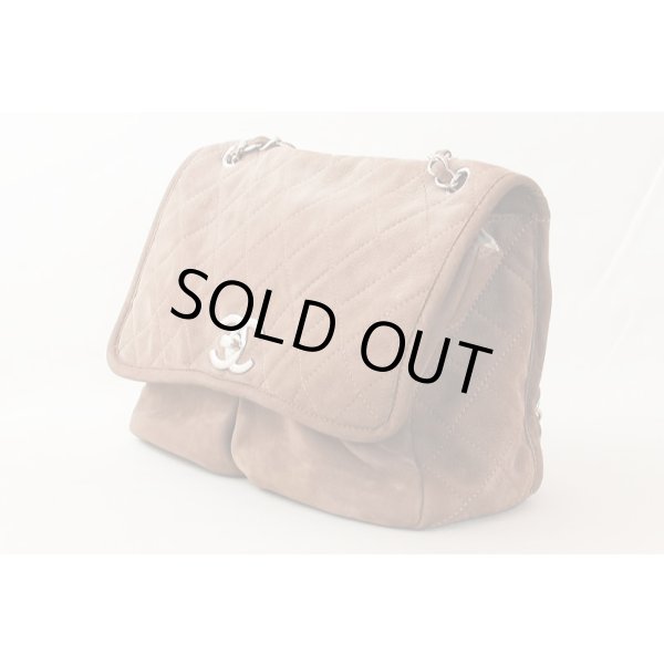 シャネル　チェーンショルダーバック ブラウン　サイド