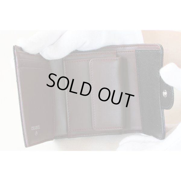シャネル　スモールウォレット A84029 ブラック／SIV金具　中身(1)