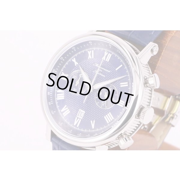 チックタック　ムーブメントインモーション　クロノグラフ　MM2004 紺文字盤　サイド拡大