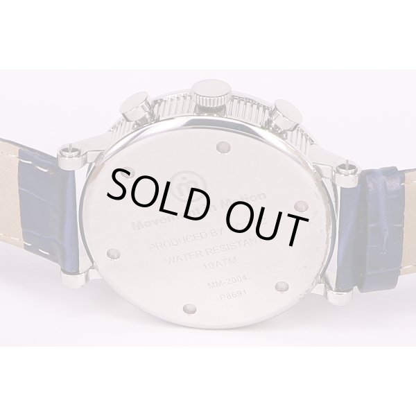 チックタック　ムーブメントインモーション　クロノグラフ　MM2004 紺文字盤　裏面拡大