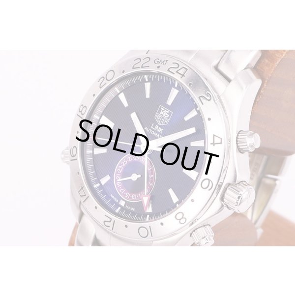 タグ・ホイヤー　リンク　GMT WJF2115 黒文字盤　サイド拡大