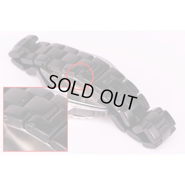 シャネル　J12 H0681　黒文字盤　ラバーブレス一部カケ有