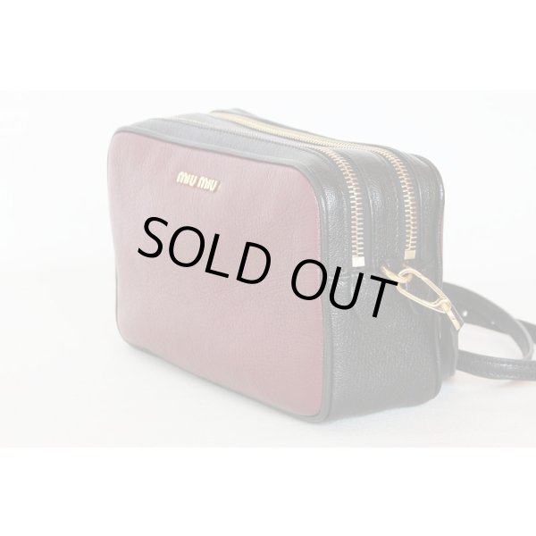 ミュウミュウ　ショルダーバック MADRAS 5BH539 NERO+AMARANTO　サイド