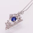 PT850/900 サファイアダイアイリペンダントネックレス 0.58ct 0.34ct 3.90g