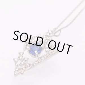 画像: PT850/900 サファイアダイアイリペンダントネックレス 0.58ct 0.34ct 3.90g