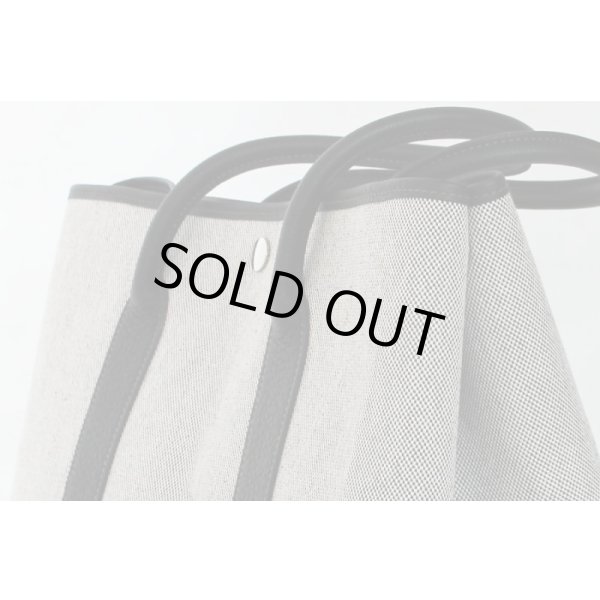 エルメス　ガーデンパーティPM グレー／ブラック／SIV金具　サイド上部