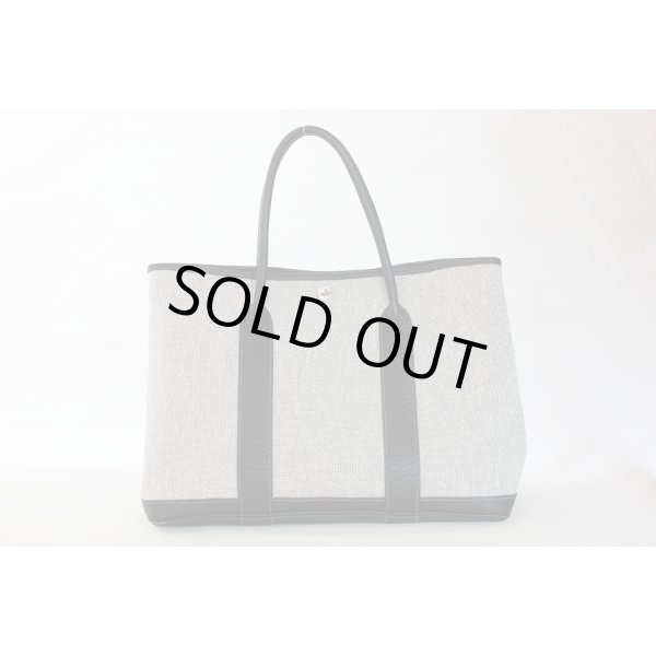 エルメス　ガーデンパーティPM グレー／ブラック／SIV金具　裏面