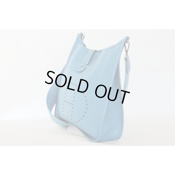 エルメス　エヴリン1 GM ブルージーン／SIV金具　サイド