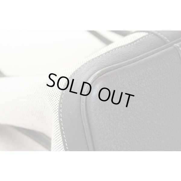 エルメス　ガーデンパーティPM グレー／ブラック／SIV金具　角スレ(2)