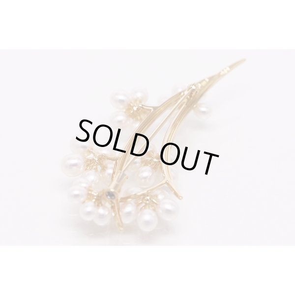 タサキ　K18 パールダイアイリブローチ 0.10ct 10.40g　裏面