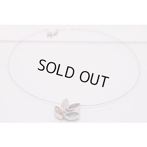 K18WG トルマリンダイアイリペンダントネックレス 11.20g　全体(2)