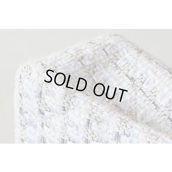 シャネル　マトラッセ Wチェーンショルダーバック 白×水色／SIV金具　シミや小傷(1)