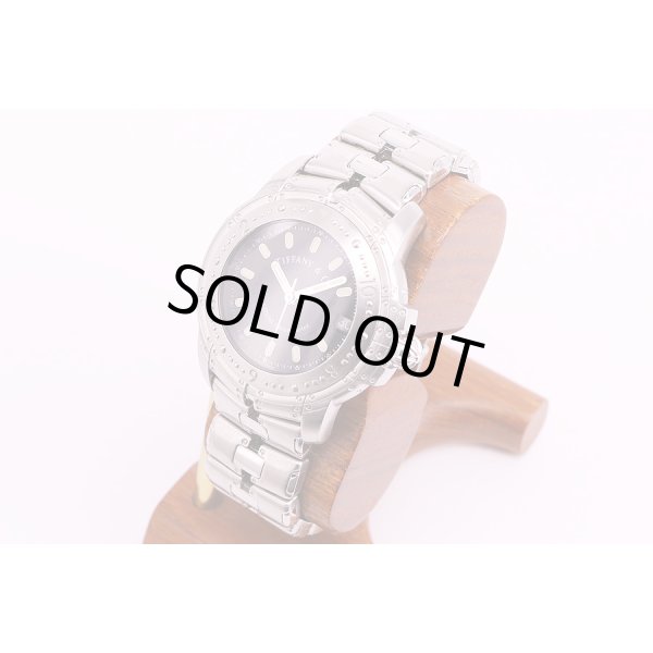 ティファニー　ストリーメリカ　黒文字盤　サイド