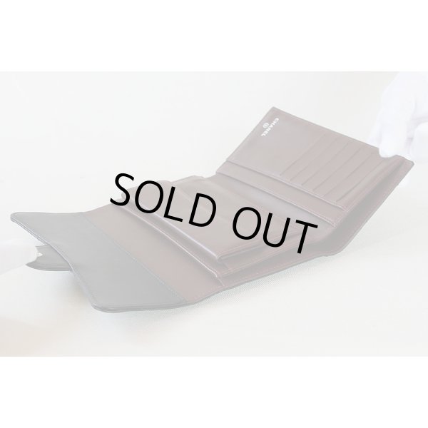 シャネル　三ツ折長サイフ A31506 ブラック／ボルドー　中身(2)