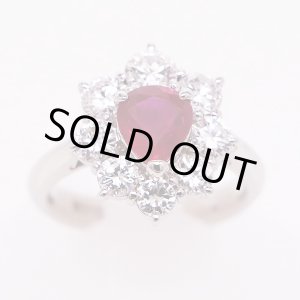 画像: PT900 ルビーダイアイリリング 1.29ct 1.41ct 7.60g