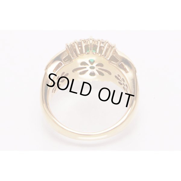 K18 エメラルドダイアイリリング 0.635ct 1.25ct 7.70g　内側