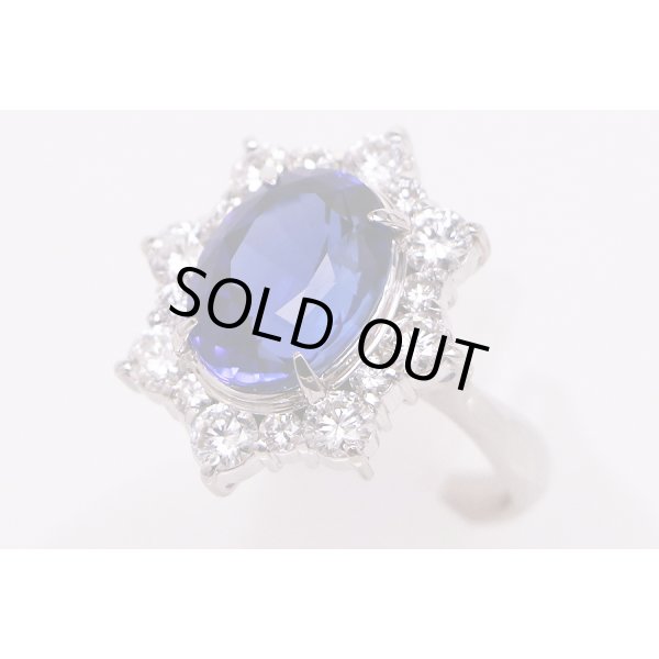 PT900 タンザナイトダイアイリリング 5.313ct 1.40ct 9.10g　サイド
