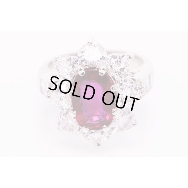 PT900 ルビーダイアイリリング 2.97ct 3.35ct 10.70g　拡大