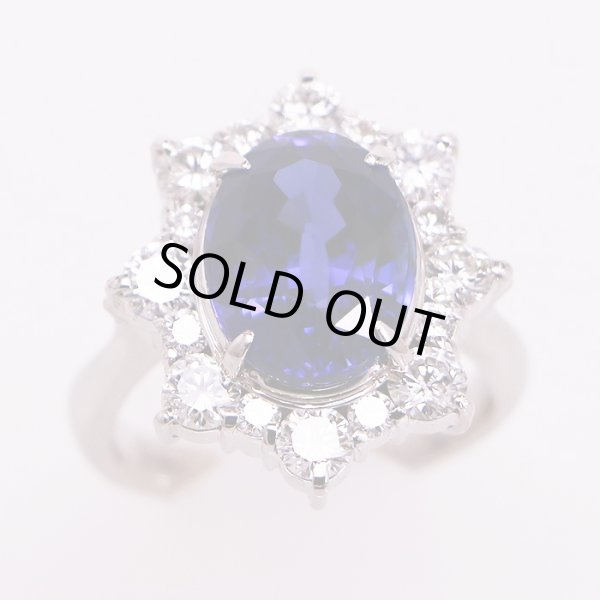 PT900 タンザナイトダイアイリリング 5.313ct 1.40ct 9.10g