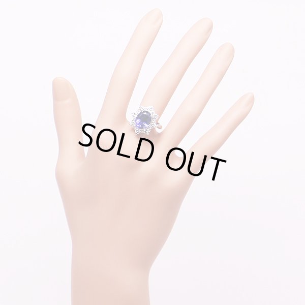 PT900 タンザナイトダイアイリリング 5.313ct 1.40ct 9.10g　装着イメージ