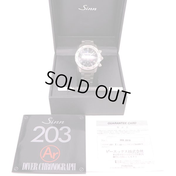 ジン　203Ti　クロノグラフ 黒文字盤　箱・保証書