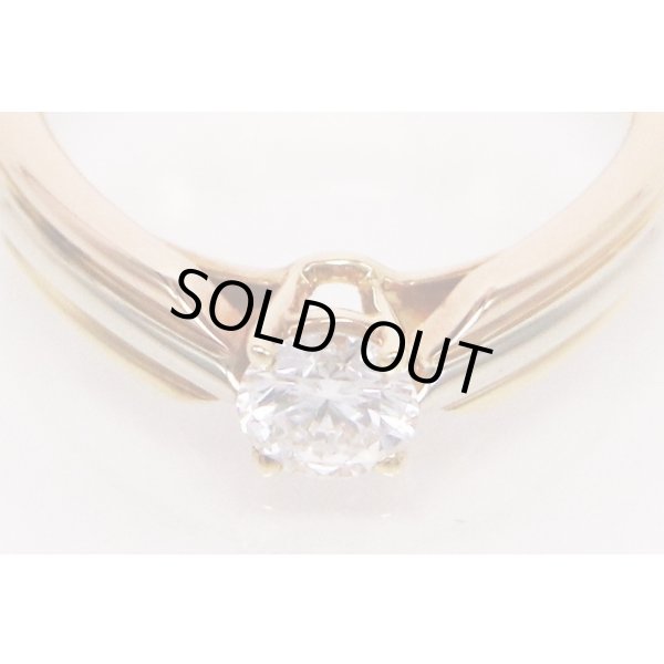 カルティエ　スリーゴールド ソリテールリング 0.36ct 3.80g　アップ