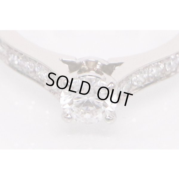 カルティエ　PT950 ソリテールリング 0.40ct 3.60g　アップ