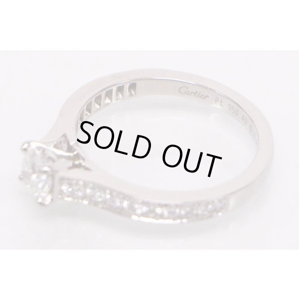 カルティエ　PT950 ソリテールリング 0.40ct 3.60g　刻印