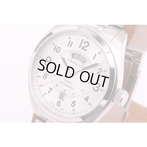 ハミルトン　カーキフィールド　デイデイト　H705050　銀文字盤　サイド拡大