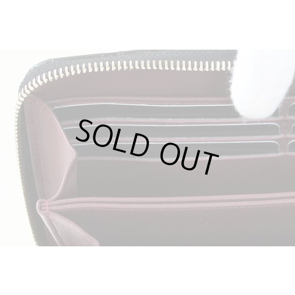 シャネル　エンブロイダリー 2.55　ラウンドファスナー長財布　ブラック／ボルドー　ゴールド金具　カードケース