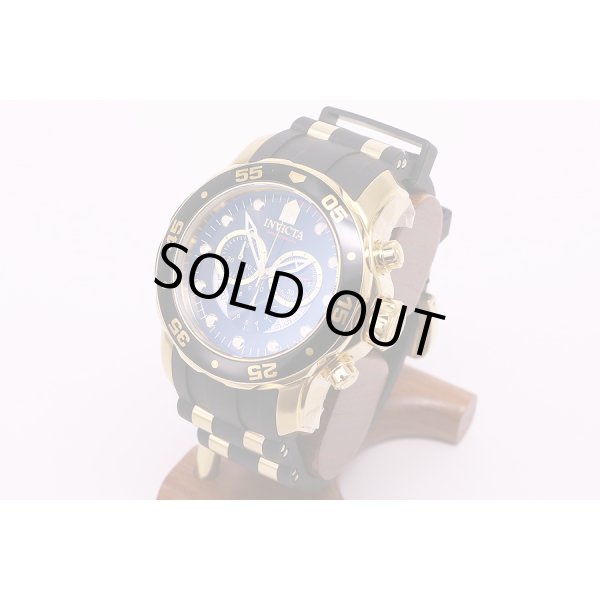 インビクタ　プロダイバー　クロノグラフ　6981　黒文字盤　サイド