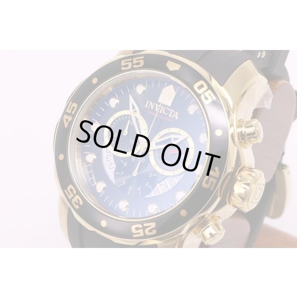 インビクタ　プロダイバー　クロノグラフ　6981　黒文字盤　サイド拡大