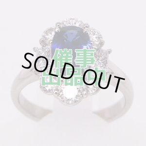 画像: PT900 サファイアダイアイリリング 1.734ct 1.48ct 6.90g