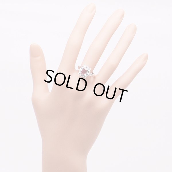 PT900 ルビーダイアイリリング 1.17ct 1.023ct 7.80g　装着イメージ