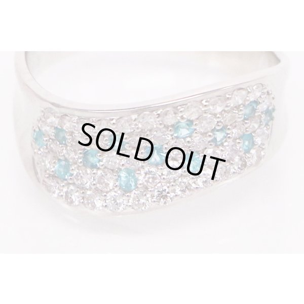 PT900 トルマリンダイアイリリング 0.16ct 0.58ct 6.20g　拡大