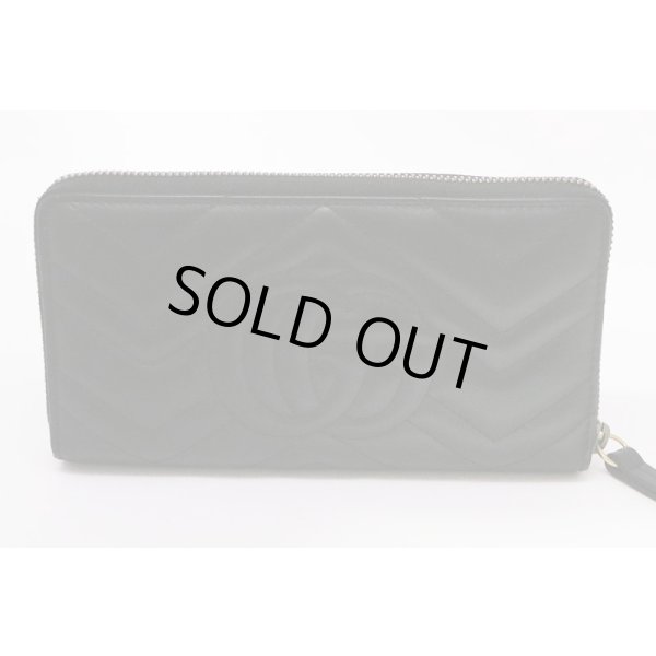 グッチ　GGマーモント ジップアラウンドウォレット 443123 525040 ブラック　裏面