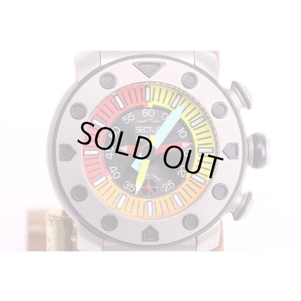 セクター　ダイビングチーム　アプネア　クロノグラフ　カラフル文字盤　表面拡大