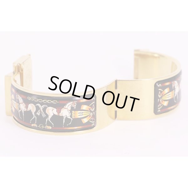 エルメス　ロケ　LO1.201　金色文字盤　馬柄黒地　GPブレス(3)