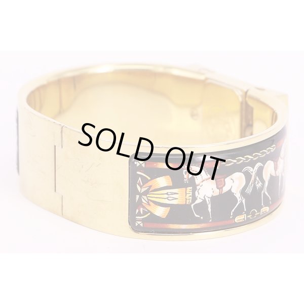 エルメス　ロケ　LO1.201　金色文字盤　馬柄黒地　GPブレス(2)