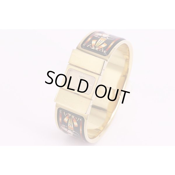 エルメス　ロケ　LO1.201　金色文字盤　馬柄黒地　サイド