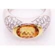 PT900/K18 インペリアルトパーズダイアイリリング 3.56ct 1.07ct 18.40g　拡大