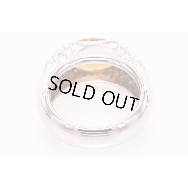 PT900/K18 インペリアルトパーズダイアイリリング 3.56ct 1.07ct 18.40g　内側