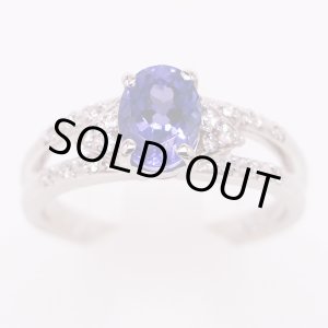 画像: PT900 タンザナイトダイアイリリング 1.80ct 0.17ct 7.10g