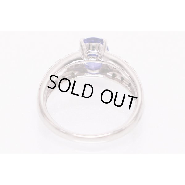 PT900 タンザナイトダイアイリリング 1.80ct 0.17ct 7.10g　内側