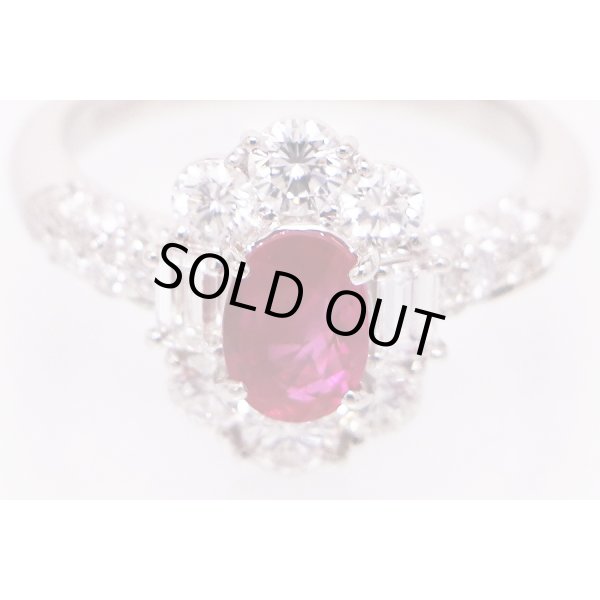 PT900 ルビーダイアイリリング 1.15ct 1.40ct 6.00g　拡大