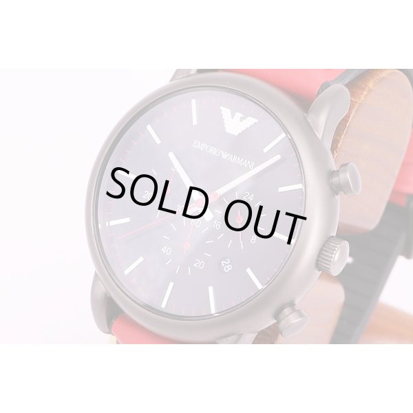 アルマーニ　AR1971　クロノグラフ　黒文字盤　サイド拡大