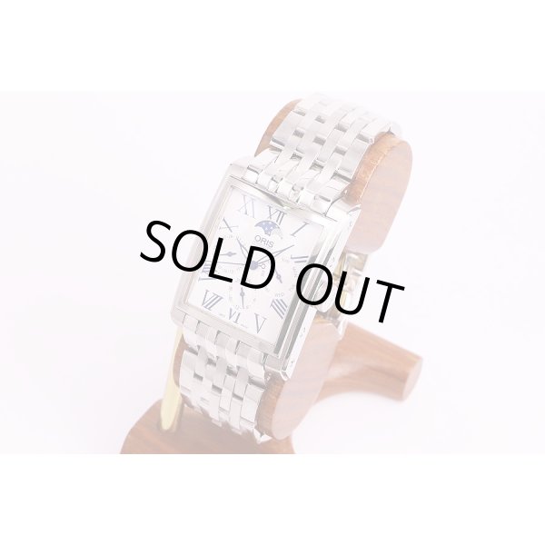 オリス　レクタンギュラー ムーンフェイス　トリプルカレンダー　白文字盤　サイド