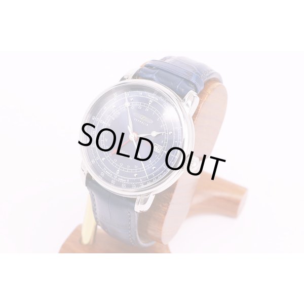 ツェッペリン　7646-3 　GMT　100周年　青文字盤　サイド