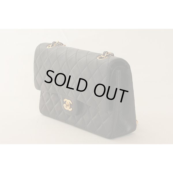 シャネル　Wチェーンショルダーバック ブラック／ボルドー　サイド